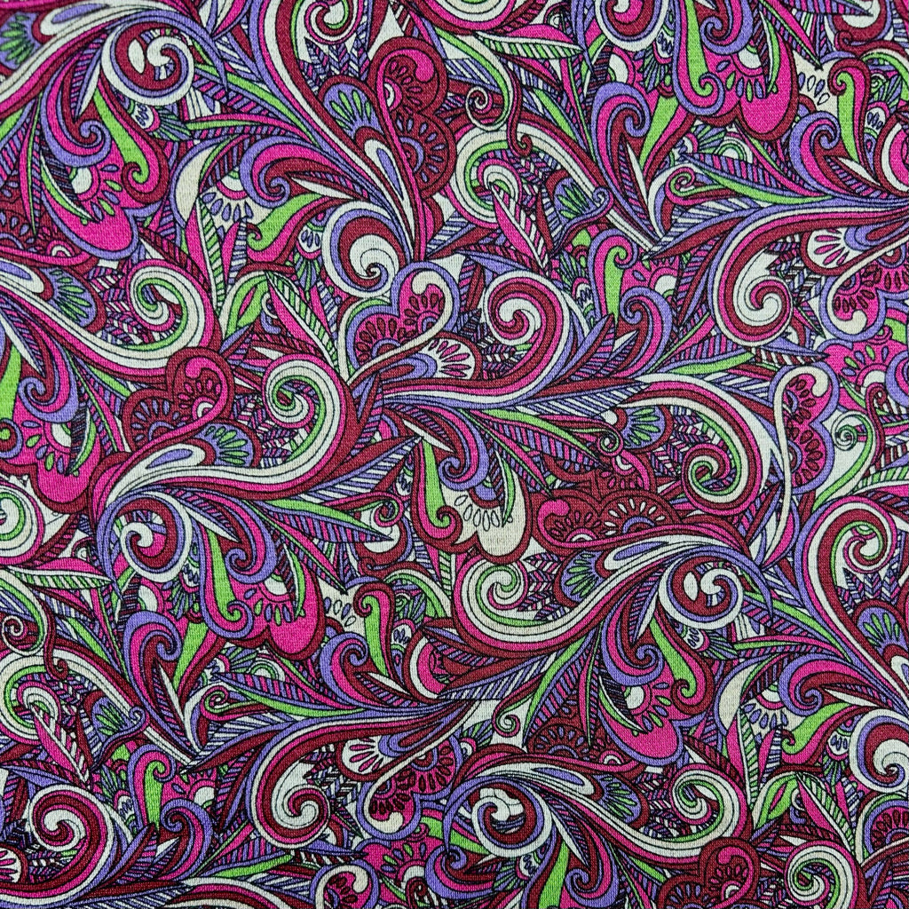 Vintage Paisley Viscose Ponte Roma Fabric