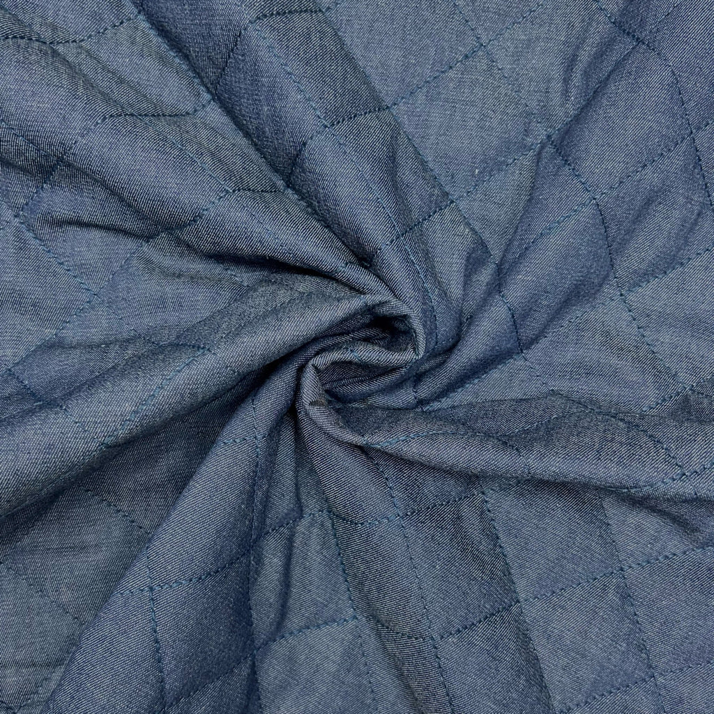 Diamond Quilted Cotton Denim Fabric