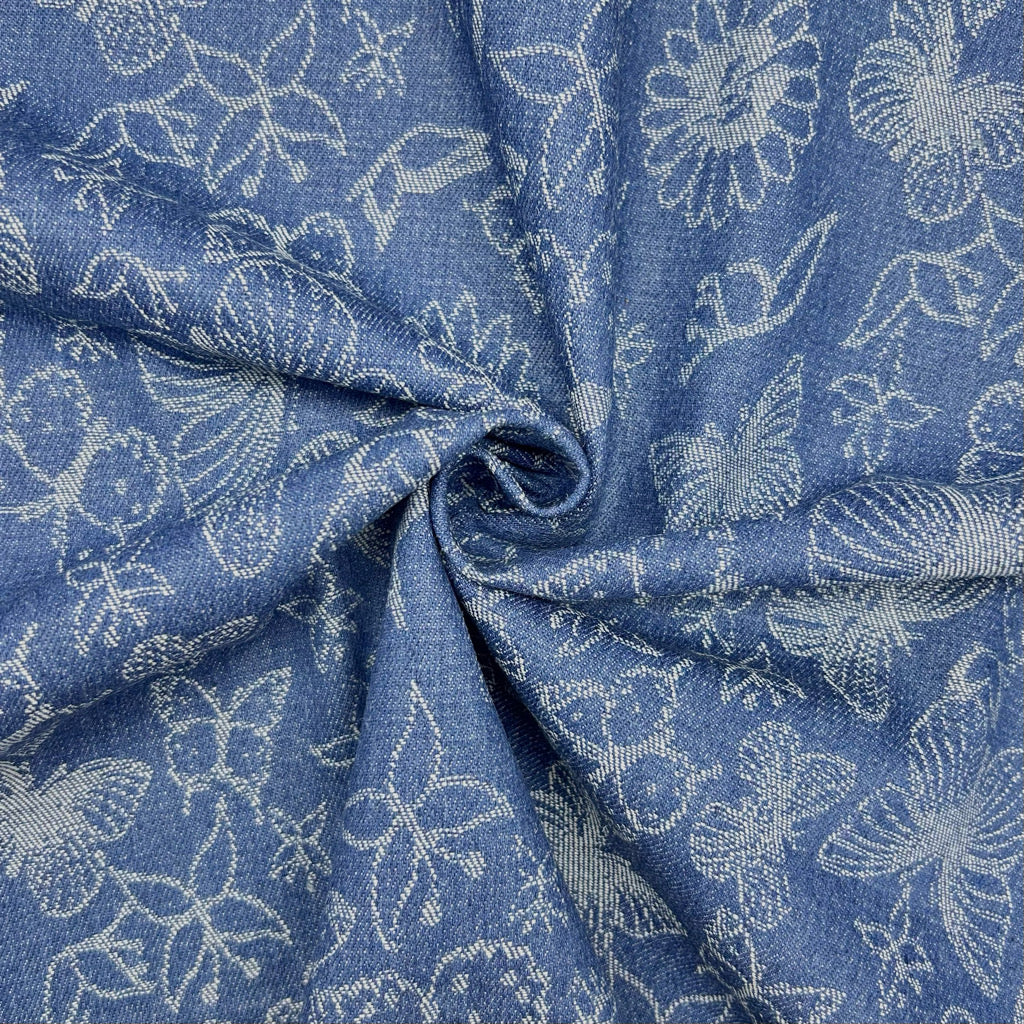 Butterfly Blooms Jacquard Denim Fabric