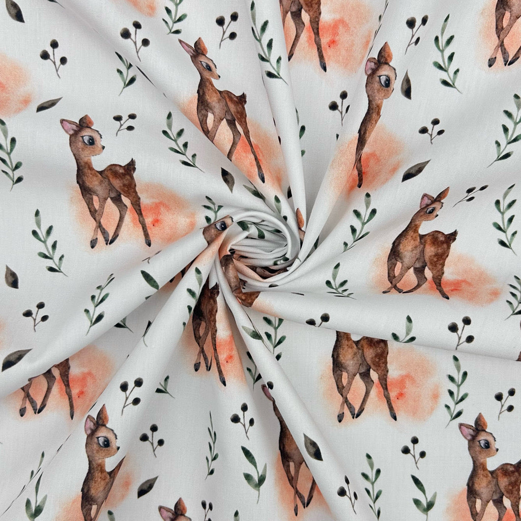 Deer Dance Cotton Poplin Fabric