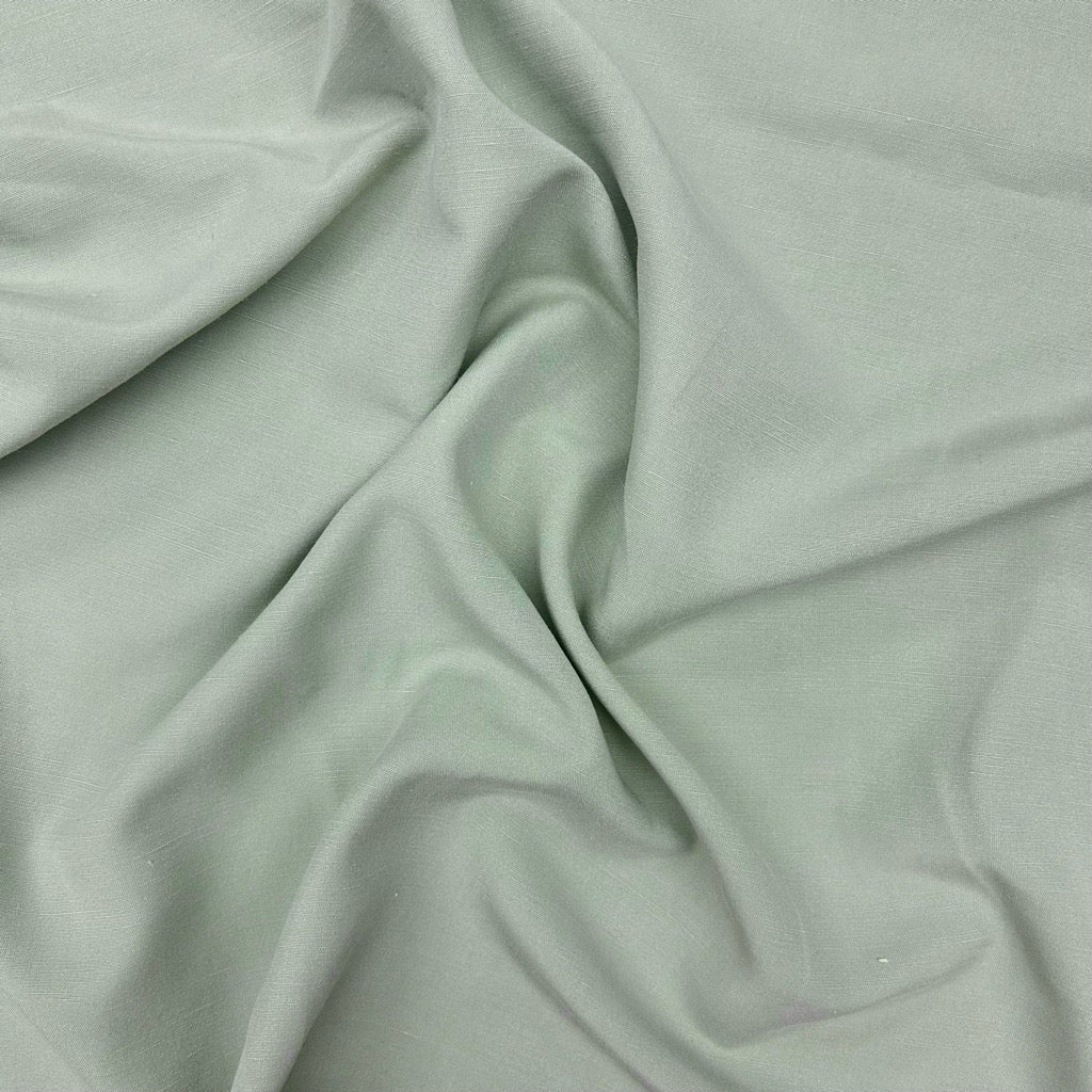 Plain Sage Green Linen Mix Fabric