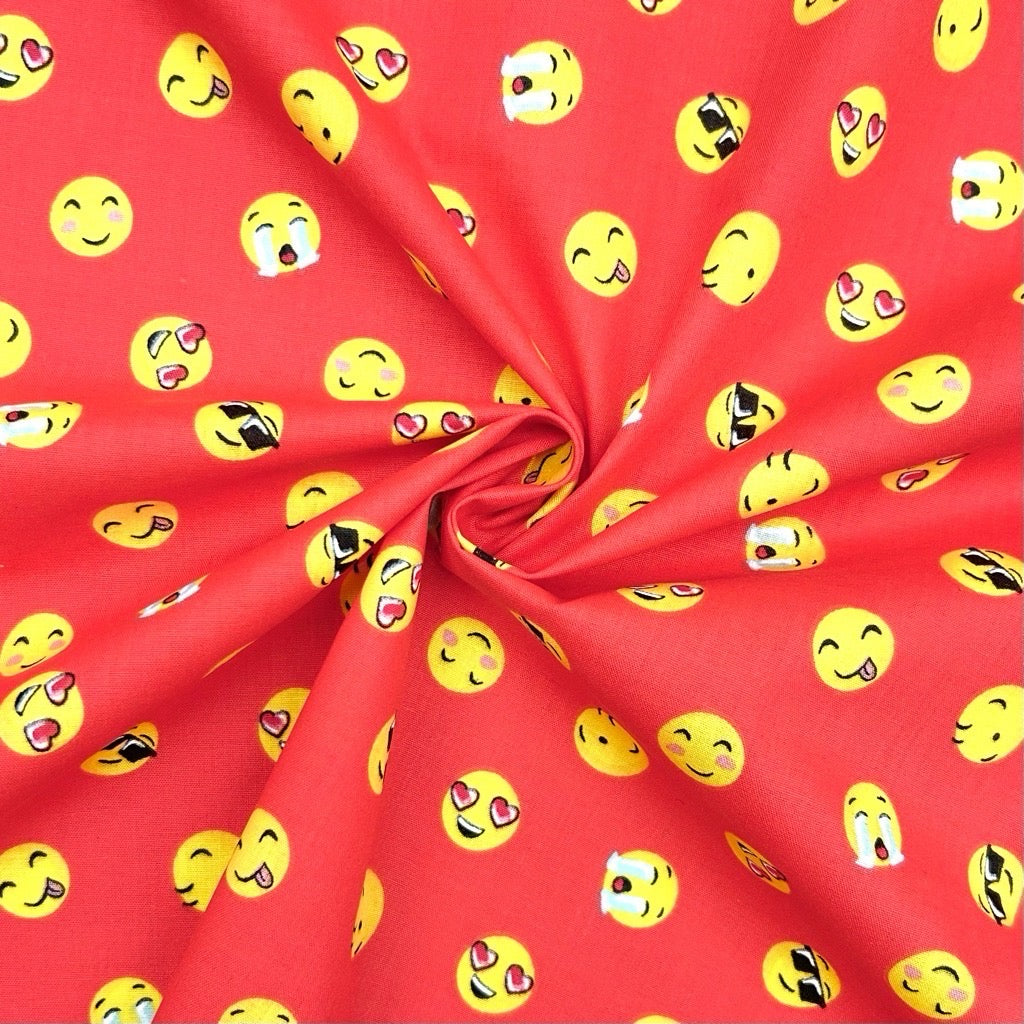 Fun Faces Polycotton Fabric