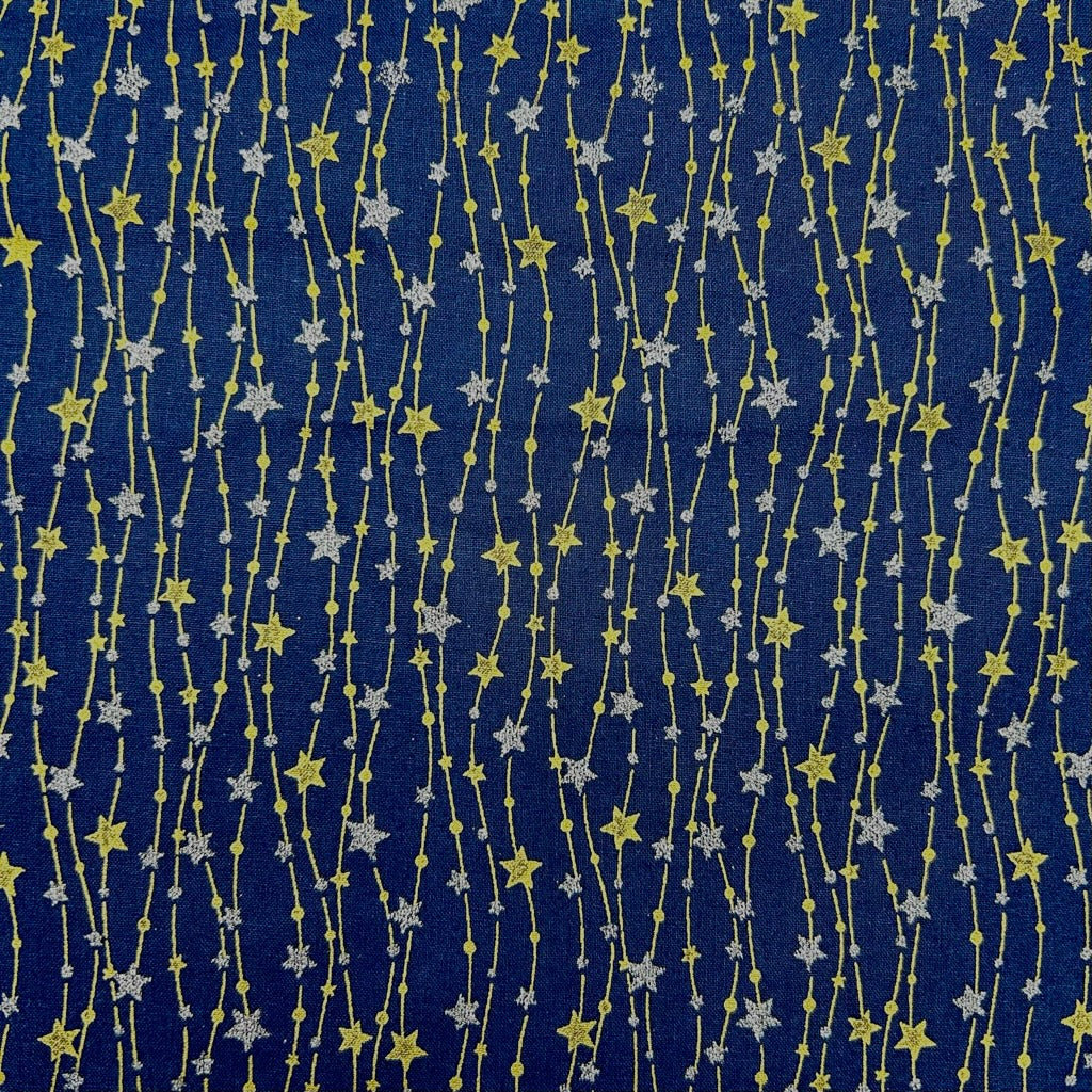 Hanging Stars Christmas Cotton Fabric