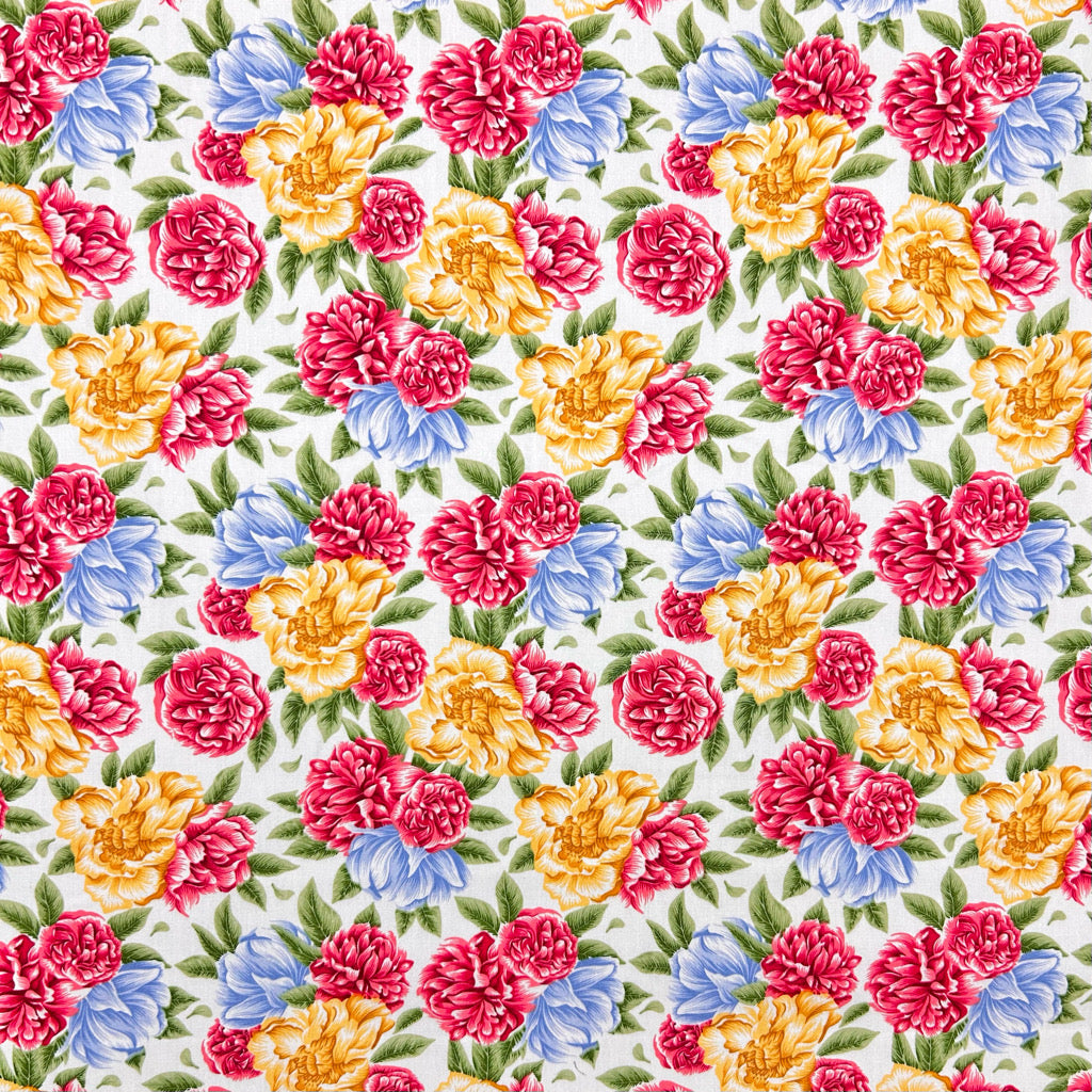 Garden Bouquet Rose & Hubble Cotton Poplin Fabric
