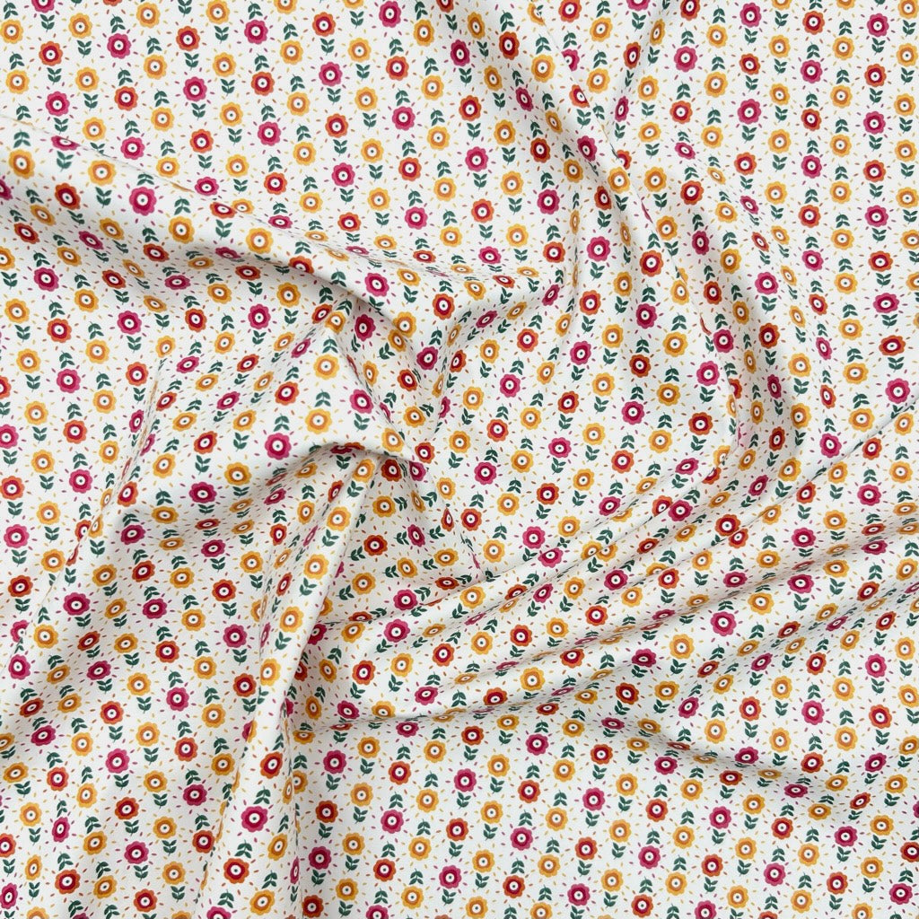 Folk Meadow Raincoat Fabric