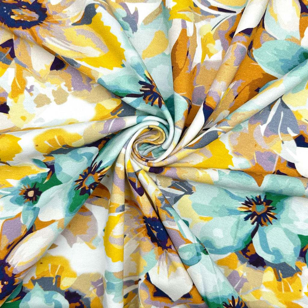 Sunny Petals Cotton Jersey Fabric