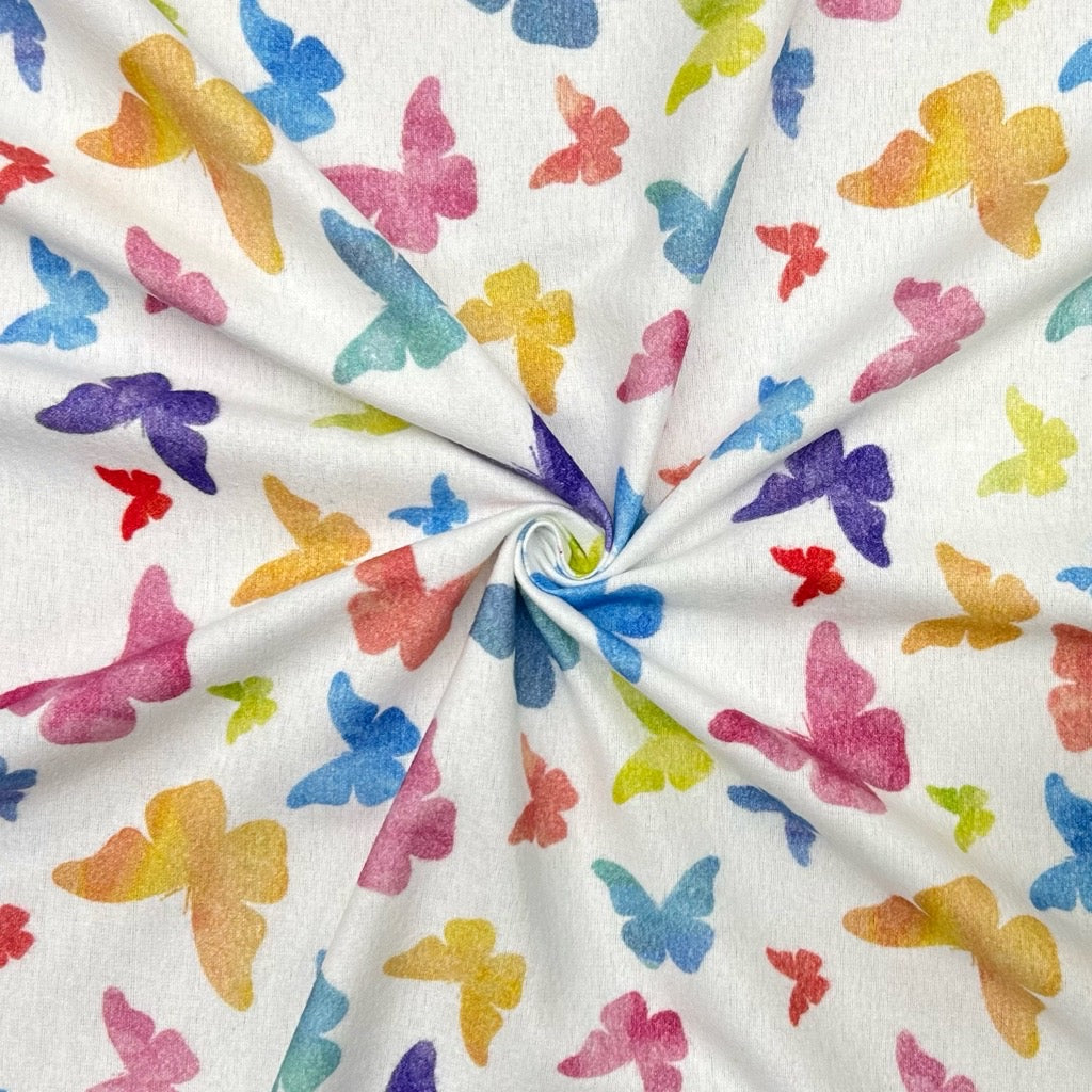 Multicolour Flutter Brushed Cotton Fabric - Pound Fabrics