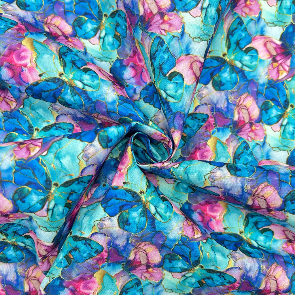 Butterfly Bloom Polycotton Fabric
