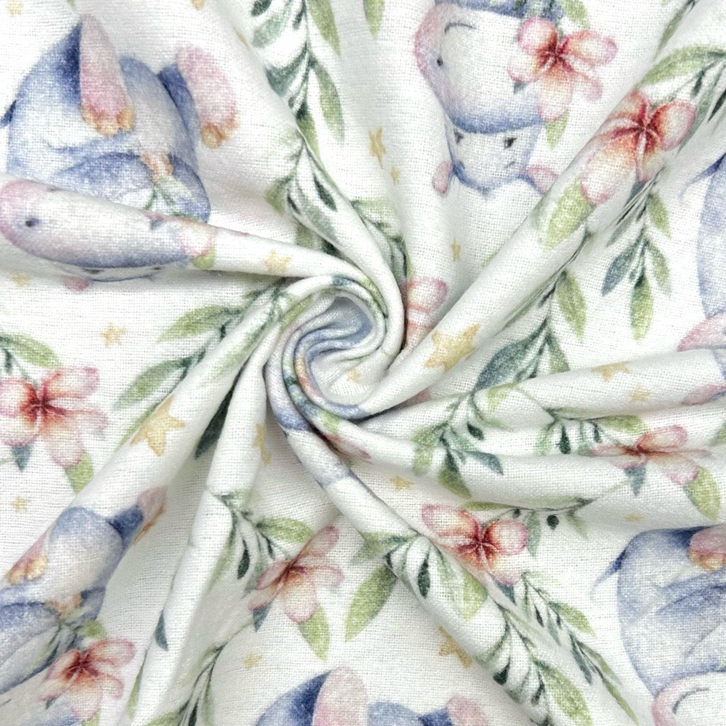Botanic Babies Brushed Cotton Fabric