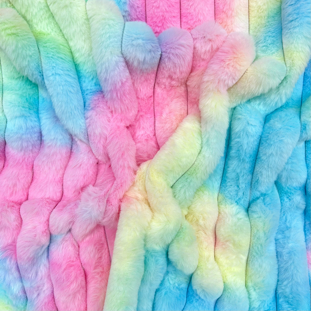 Tie Dye Cuddle Fur Fleece Fabric