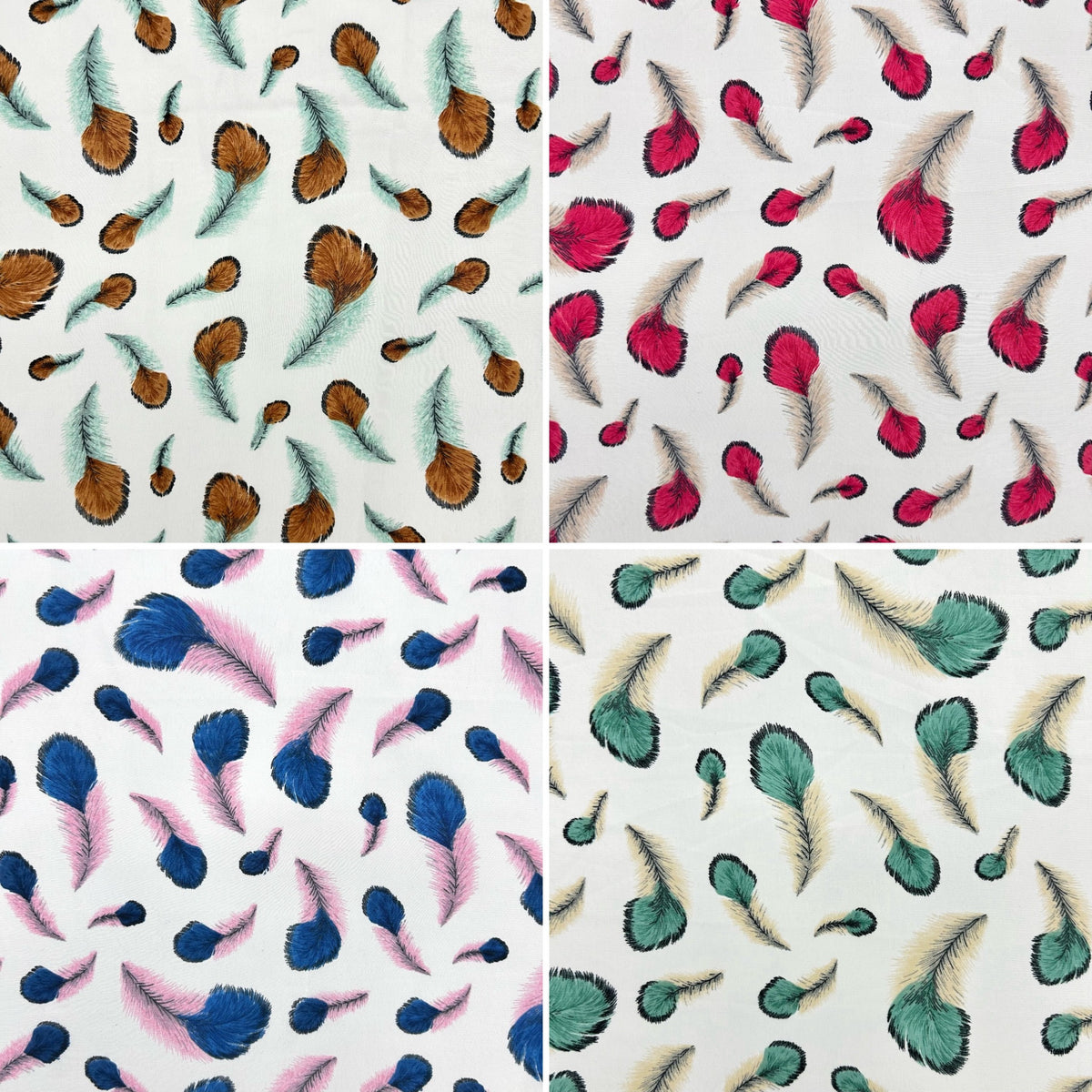 Floating Feathers Polyester Fabric