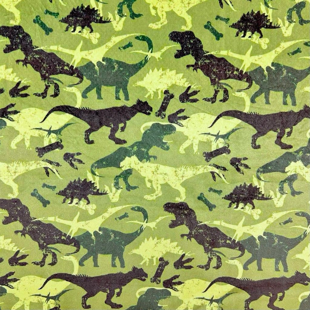 Dino Adventure Sherpa Fur Backed Fleece Fabric