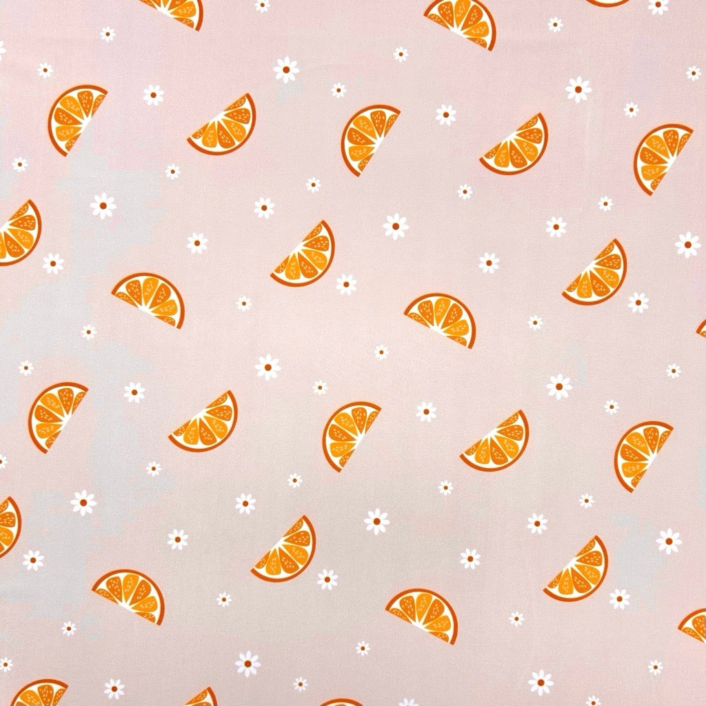 Orange and Daisy Swimwear Jersey Fabric