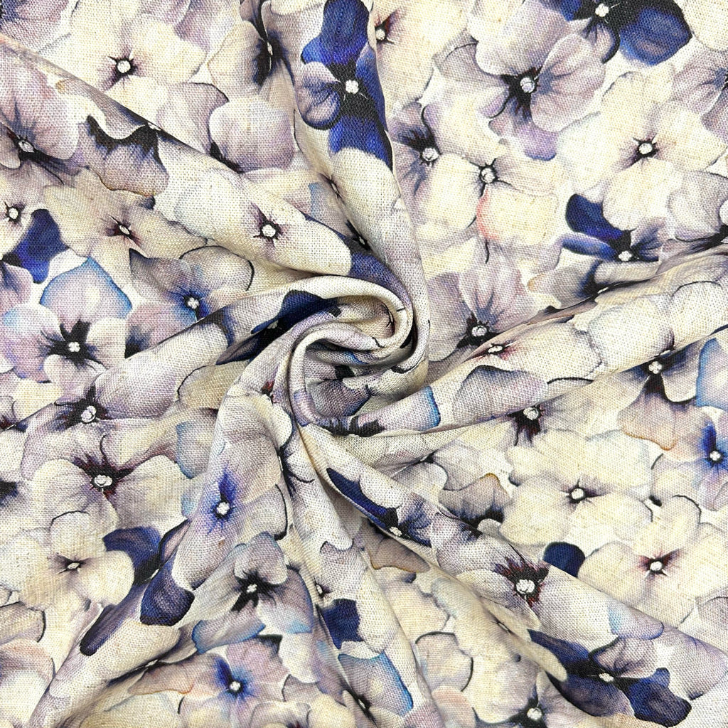 Allover Bloom Linen Viscose Fabric