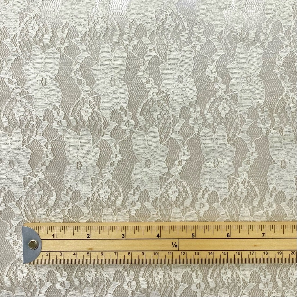 Cream Floral Lace Fabric