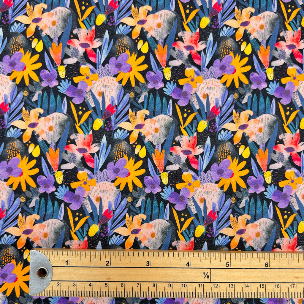 Botanical Fiesta Cotton Sateen Fabric