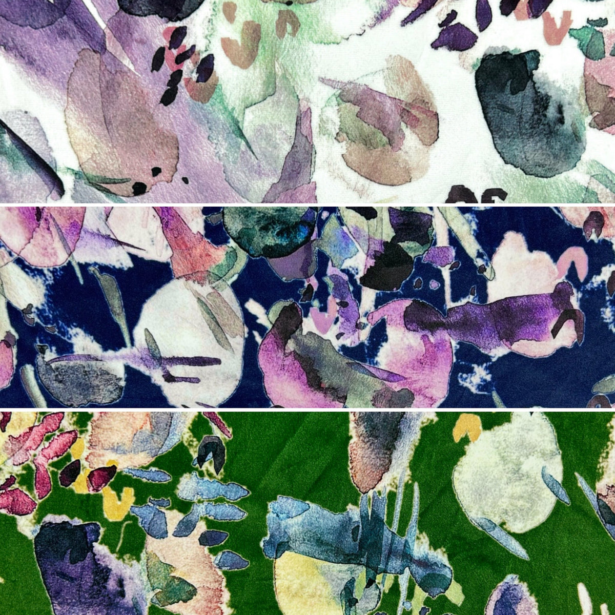 Ink Wash Bloom Stretch Velvet Fabric