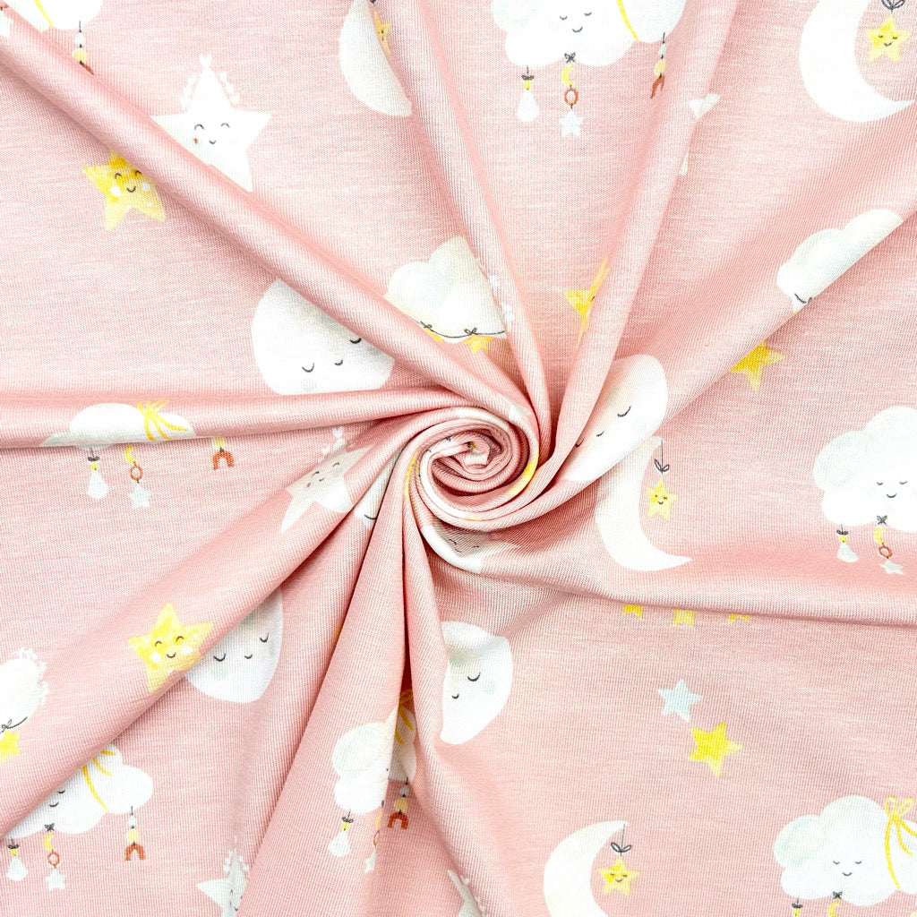 Starry Skies Bamboo Cotton Jersey Fabric