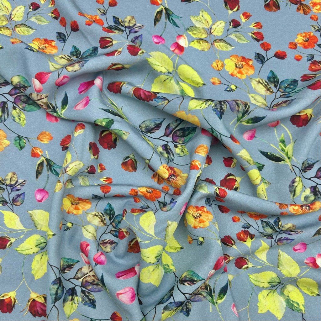 Spring Garden Viscose Challis Fabric