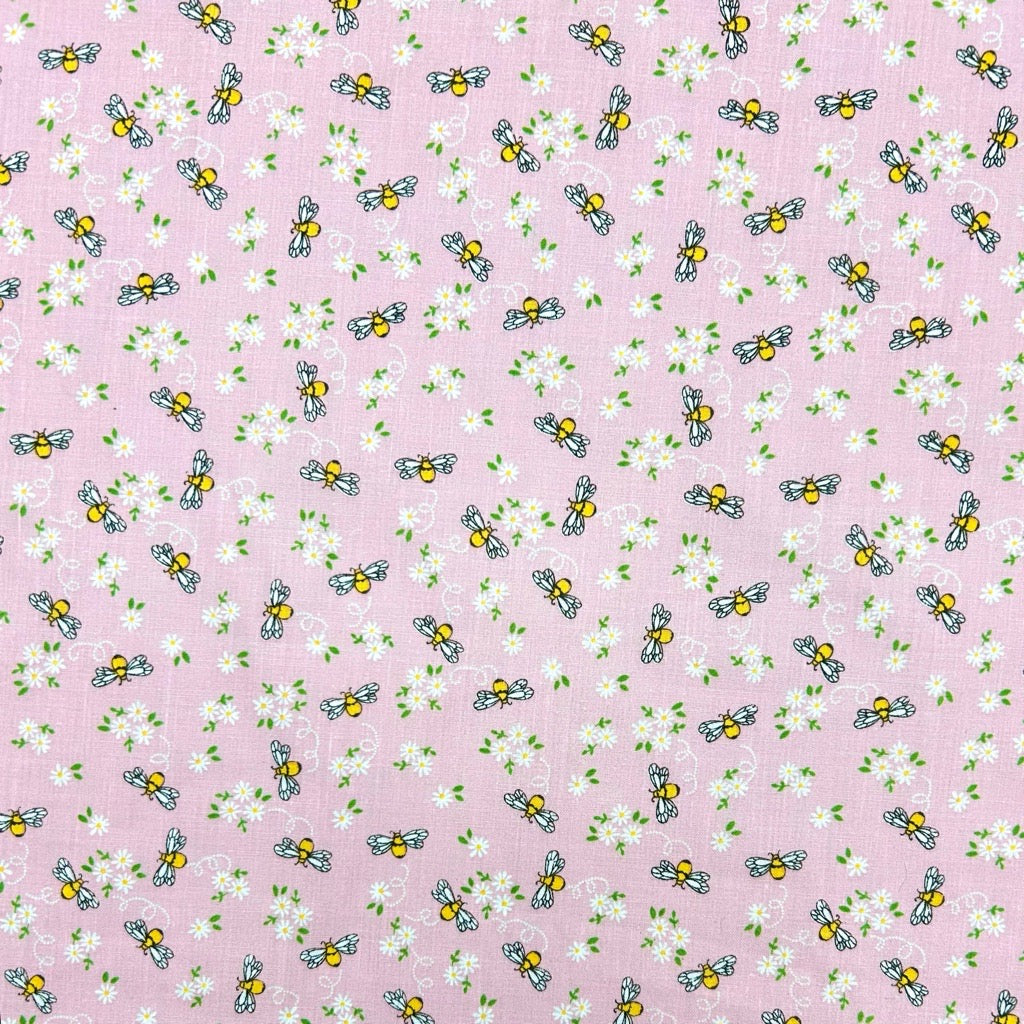 Honeybee Floral Polycotton Fabric