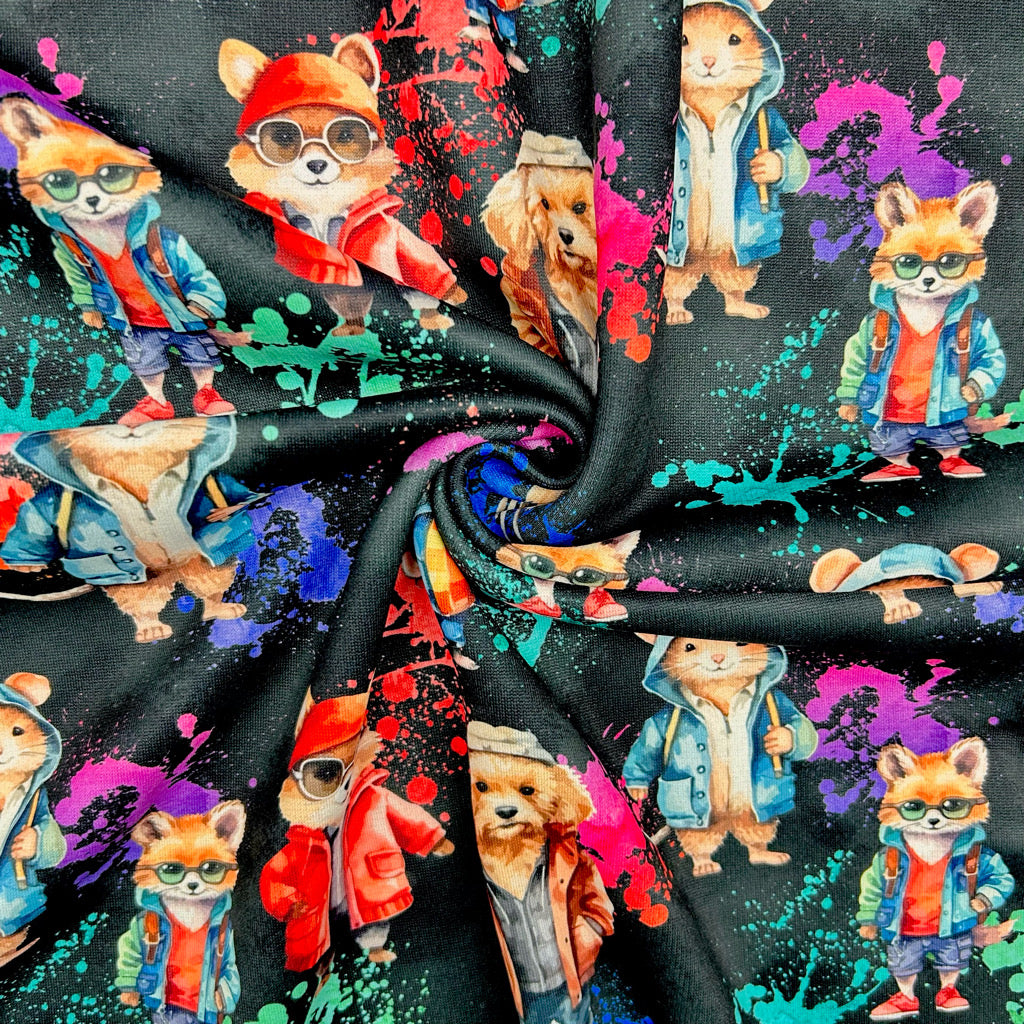 Animals Outing Sweatshirt Fabric