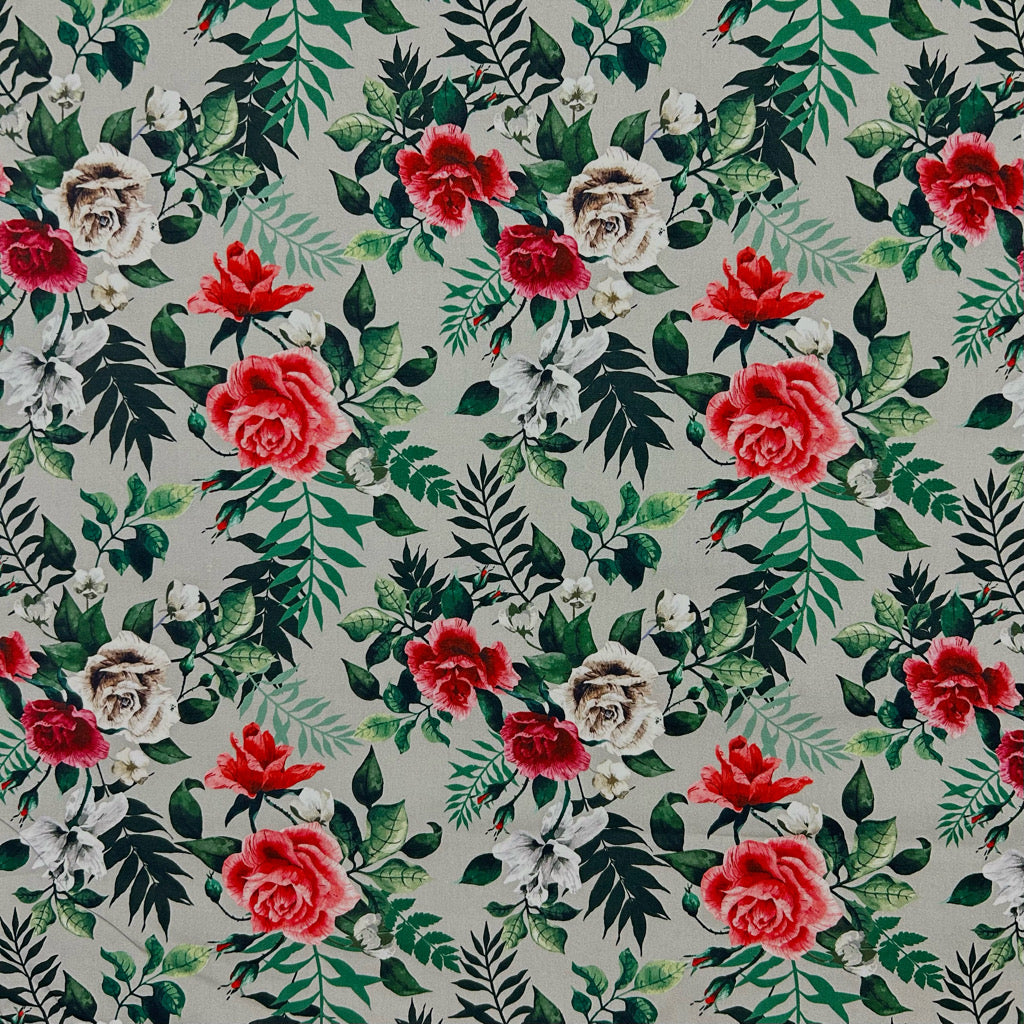 Garden of Roses Cotton Poplin Fabric