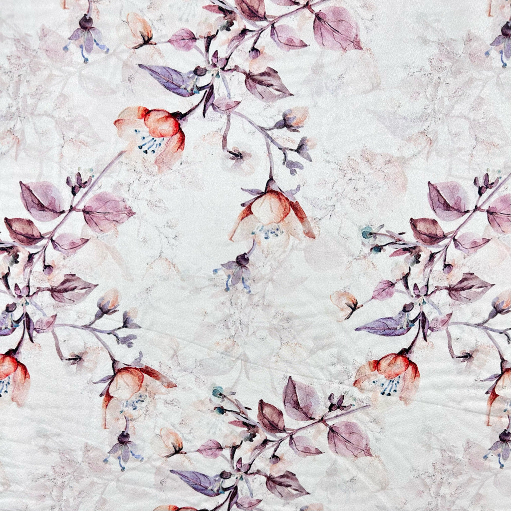 Island Petals Silky Satin Fabric