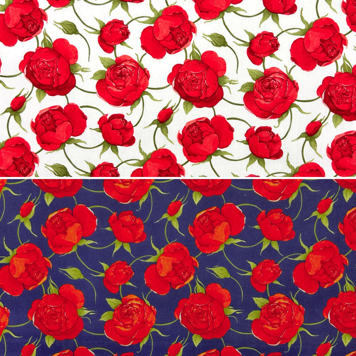 Evening Roses Rose & Hubble Cotton Poplin Fabric