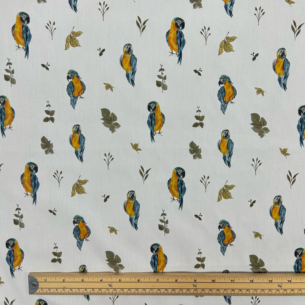 Parrot Paradise Cotton Poplin Fabric