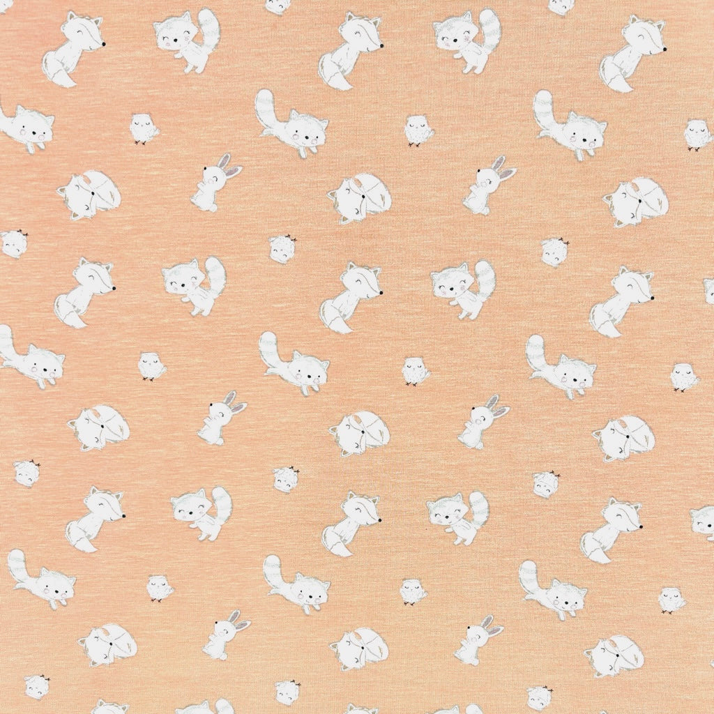 Woodland Animals Bamboo Cotton Jersey Fabric