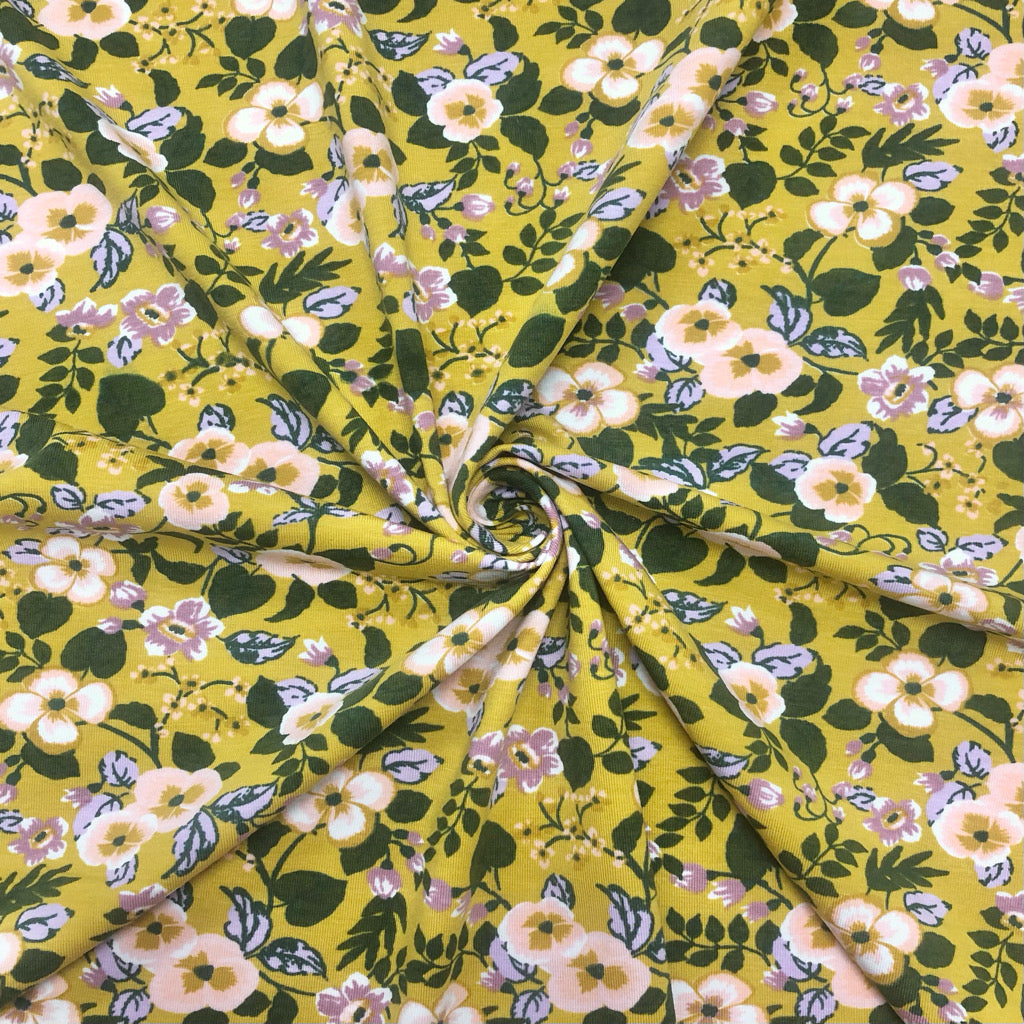 All Over Bloom Modal Jersey Fabric