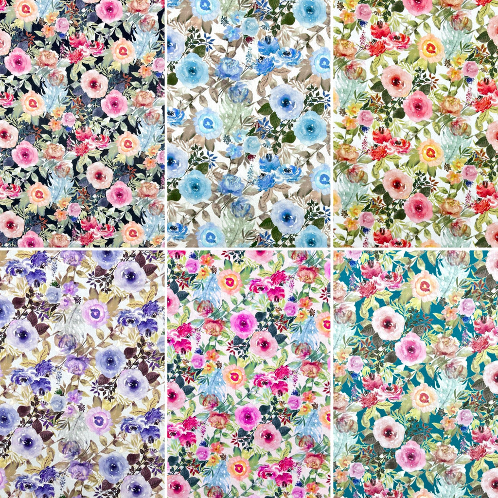 Cottage Bloom Rose & Hubble Cotton Poplin Fabric