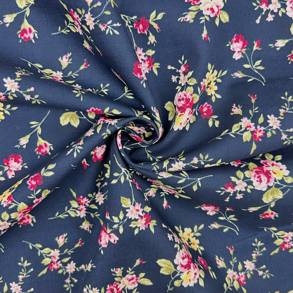 Petal Breeze Rose & Hubble Cotton Poplin Fabric