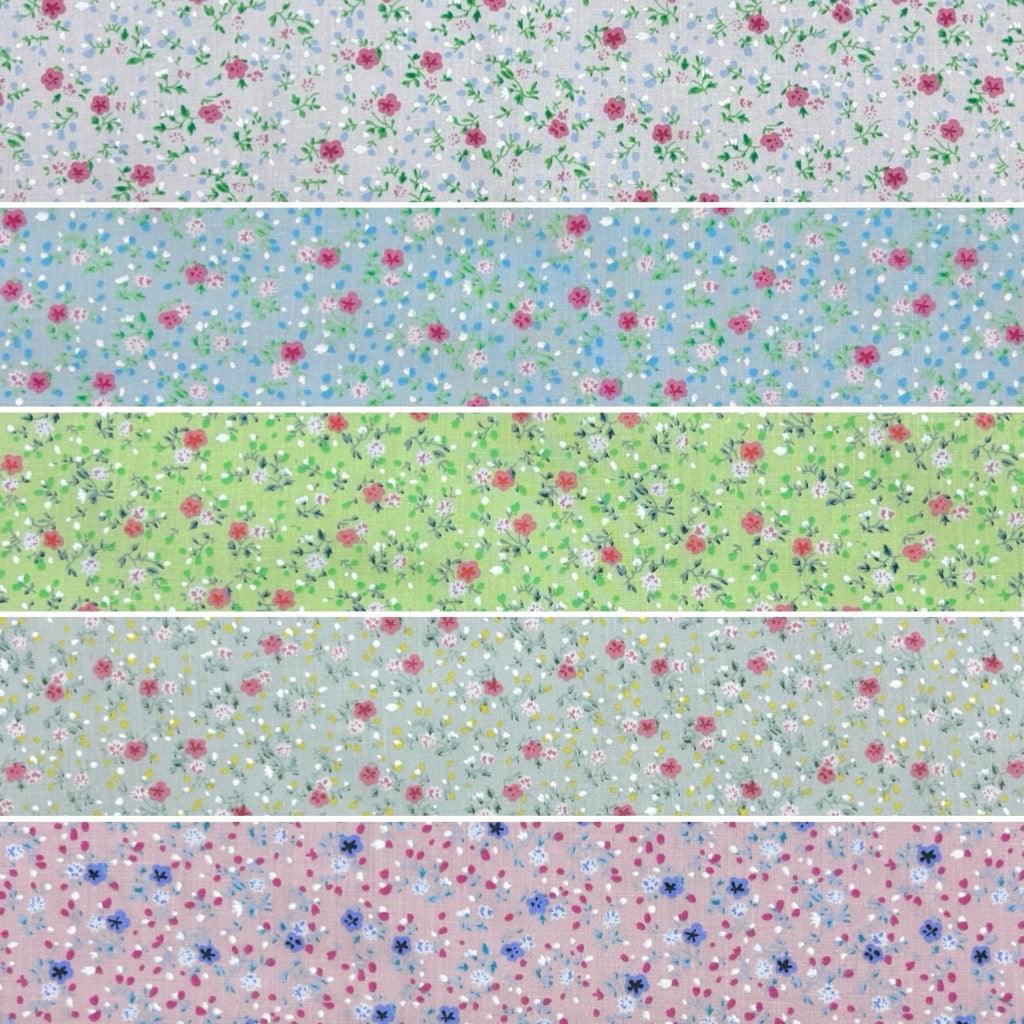 Mini Flowers Polycotton Fabric - Pound Fabrics