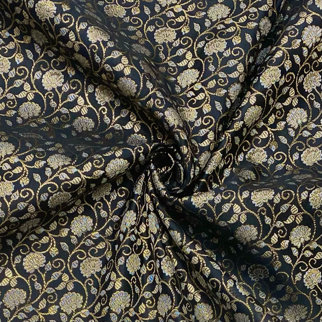 Black Paisley Brocade - Fabrics & Fabrics