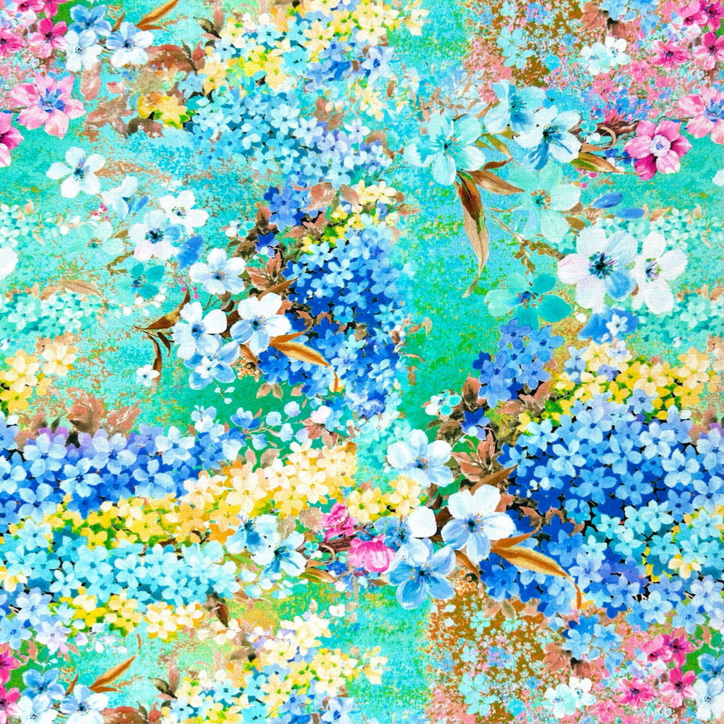 Blooming Meadow Viscose Poplin Fabric