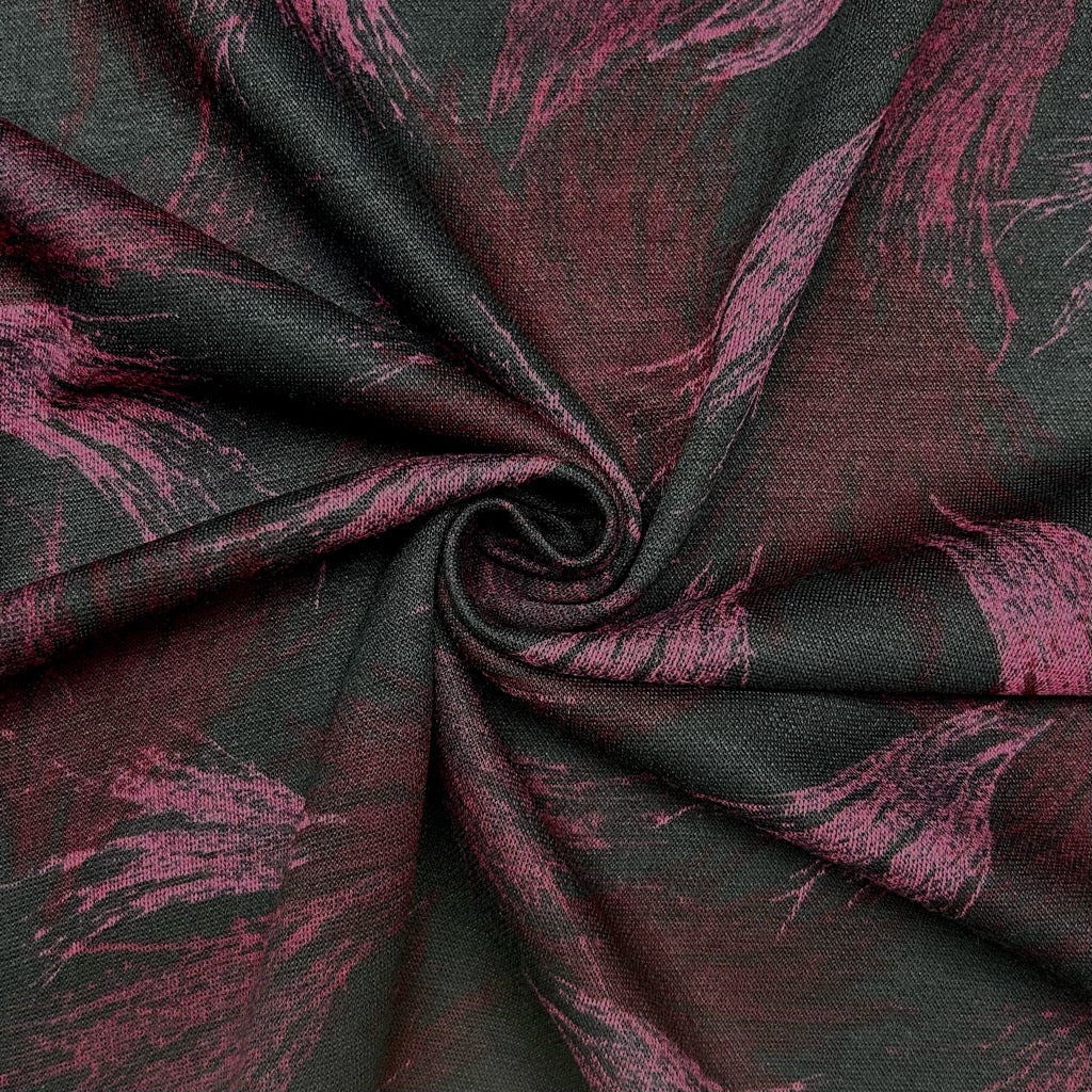 Flowing Feathers Digital Modal-Touch Jersey Fabric