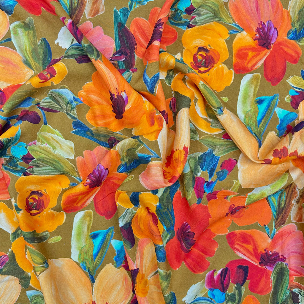 Garden Canvas Viscose Fabric