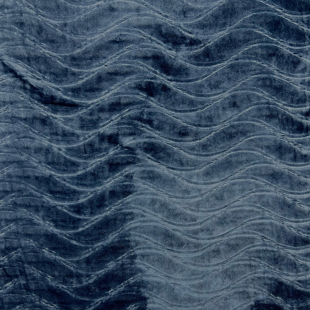 Wavy Tides Stretch Velvet Fabric