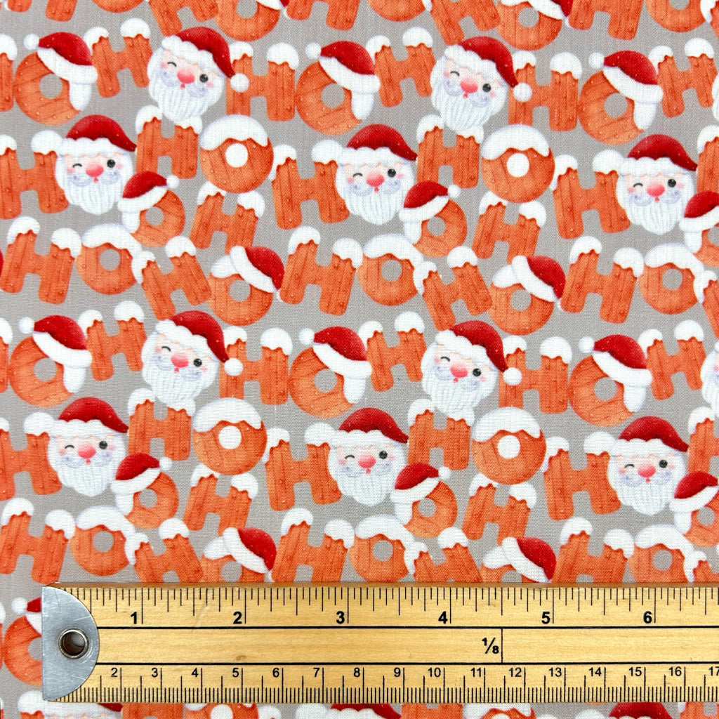 Santa Faces Polycotton Fabric