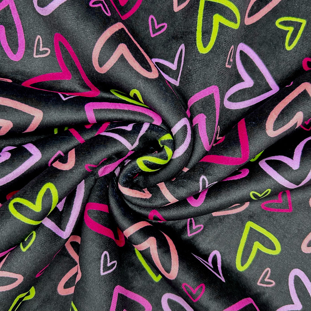 Urban Hearts Sherpa Fur Backed Fleece Fabric