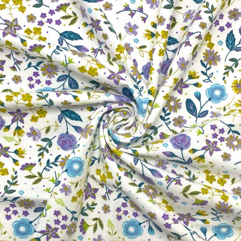 Dreamy Floral Garden Cotton Jersey Fabric