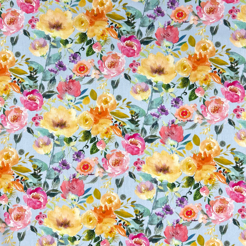 Flower Impression Rose & Hubble Cotton Poplin Fabric