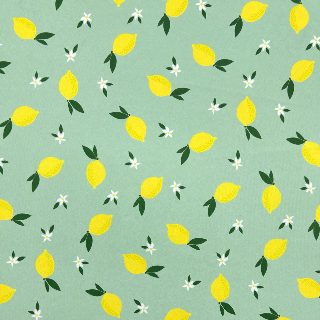 Lemon and Blossom Swimwear Jersey Fabric