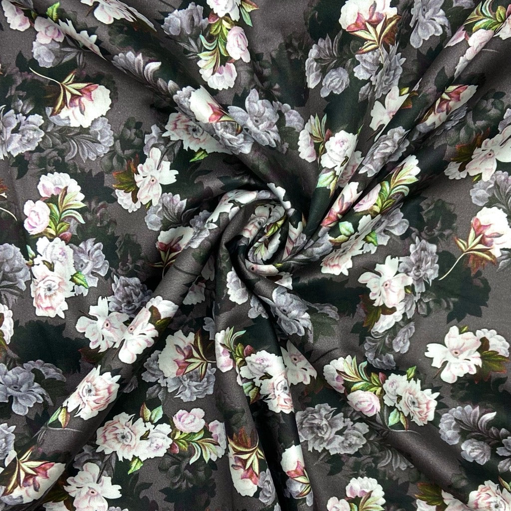 Floral Fusion Cotton Satin Fabric