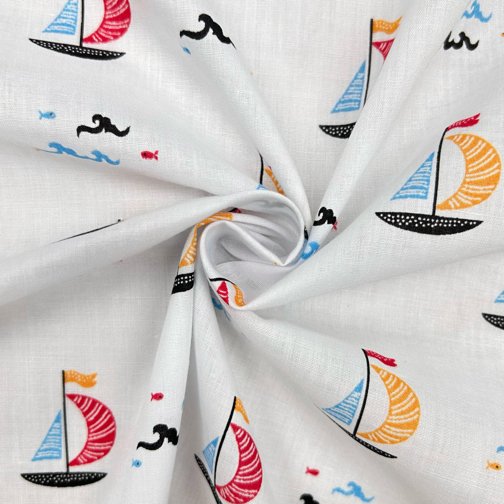 Little Boats Polycotton Fabric