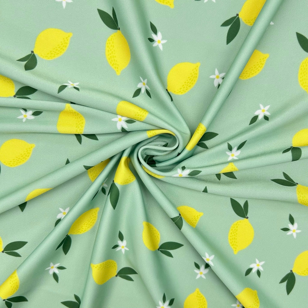 Lemon and Blossom Swimwear Jersey Fabric