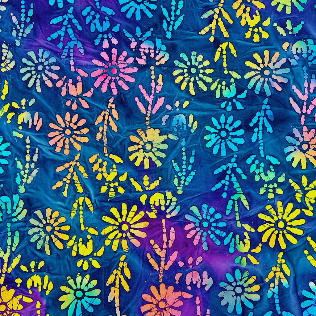 Flower Sprigs Cotton Batik Fabric