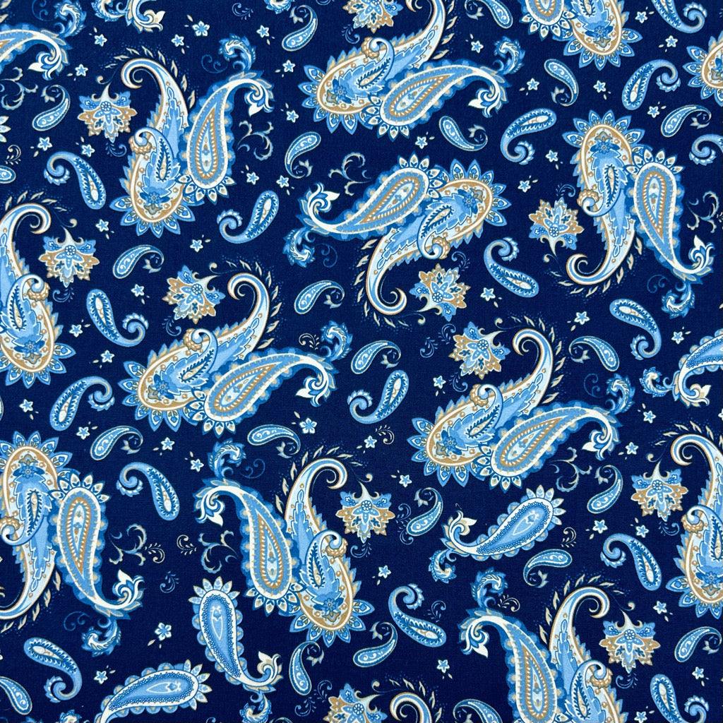 Paisley Swirl Rose & Hubble Cotton Poplin Fabric