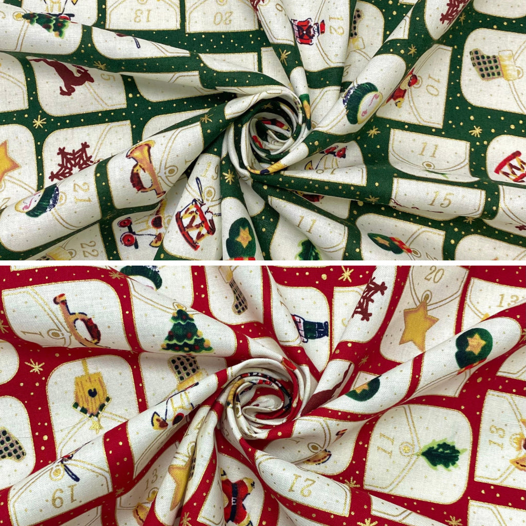 Christmas Calendar Cotton Fabric